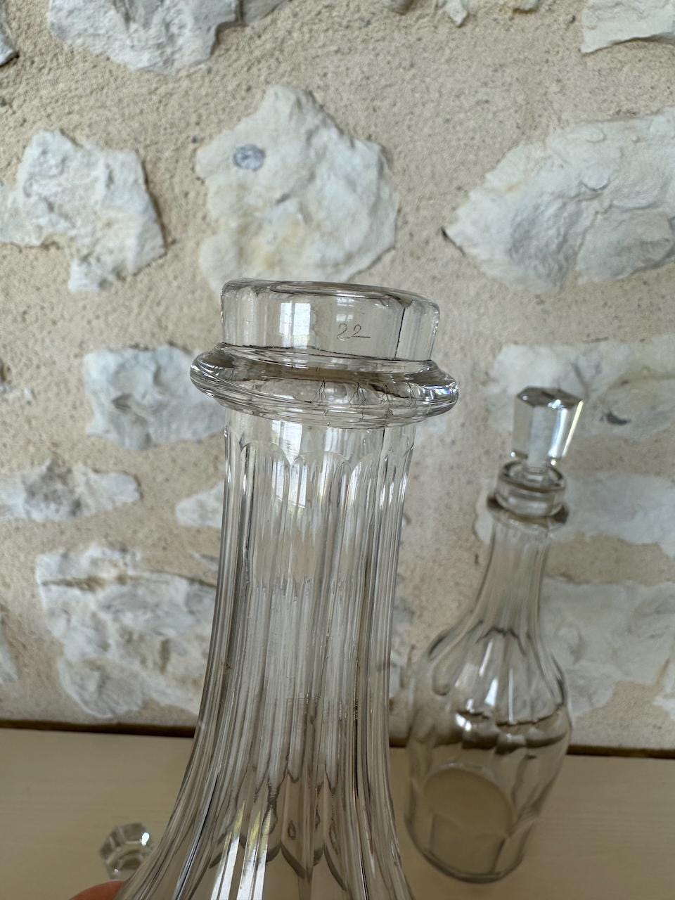 Pair of Crystal Baccarat Wine Carafes