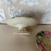 Barbotine Rose Cake Stand & Two Plates