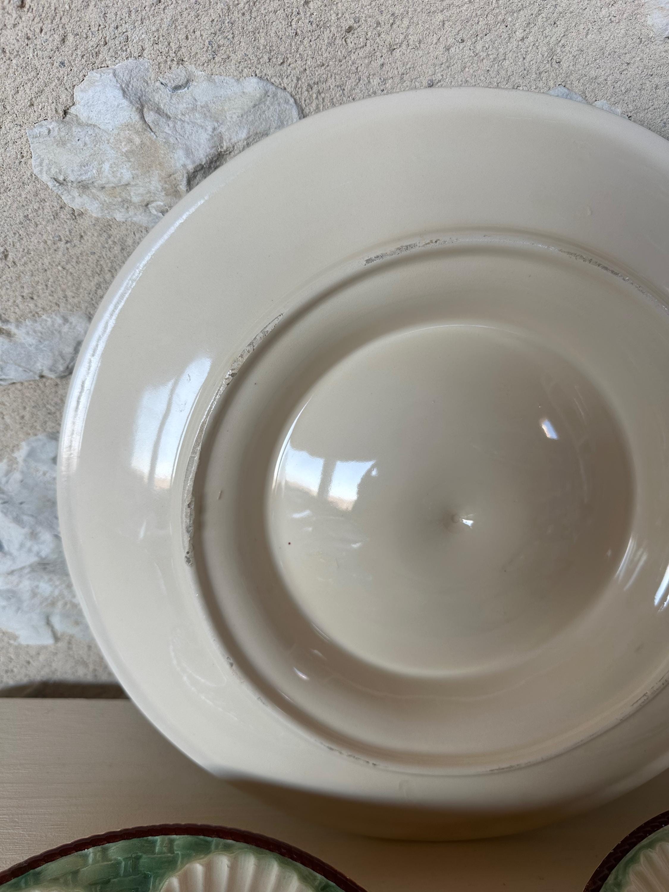 Vintage French Longchamp Oyster Plates & Server Set