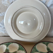 Vintage French Longchamp Oyster Plates & Server Set