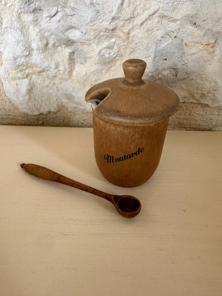 Adorable Wooden Mustard Pot