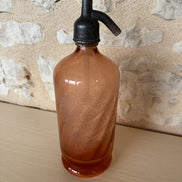 Vintage Pink Glass Soda Siphon - J. Marcel Delage Paris