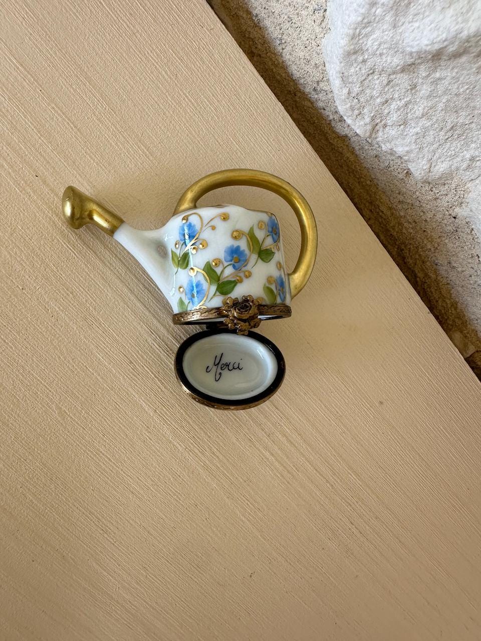 Limoges Watering Can Trinket Box