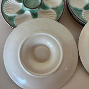 Vintage French Longchamp Oyster Plates & Server Set