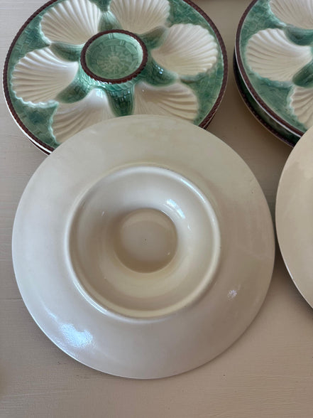 Vintage French Longchamp Oyster Plates & Server Set