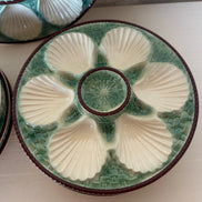Vintage French Longchamp Oyster Plates & Server Set