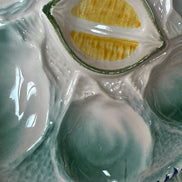 St Clement Oyster Plates: Hand-Painted French Majolica, Set of 6