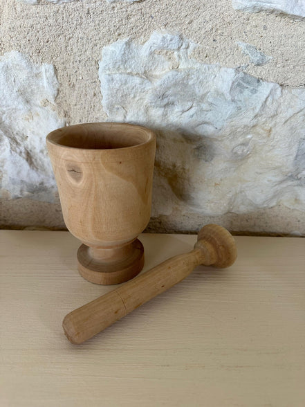 Vintage Wooden Pestal and Mortar
