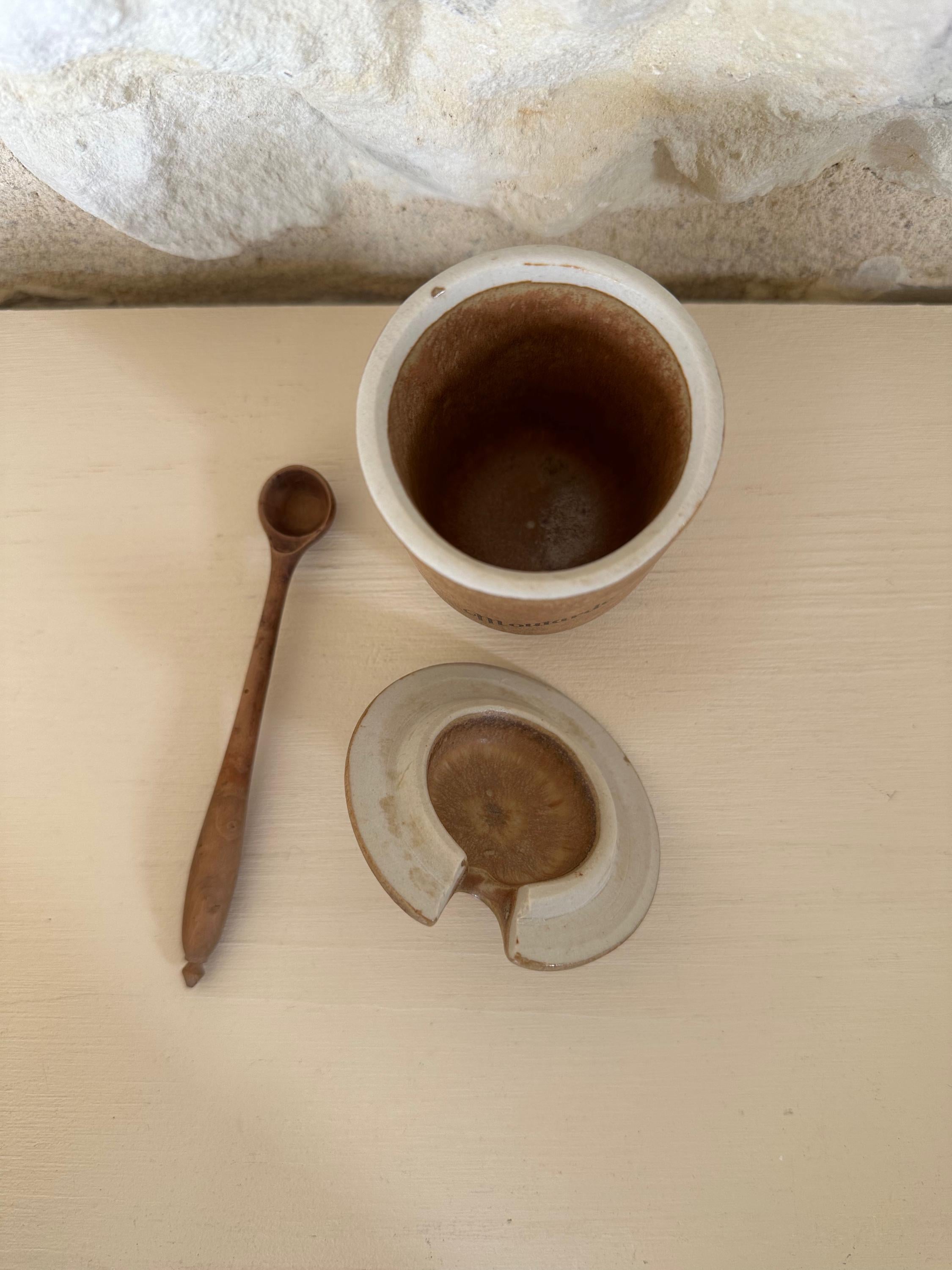 Adorable Wooden Mustard Pot