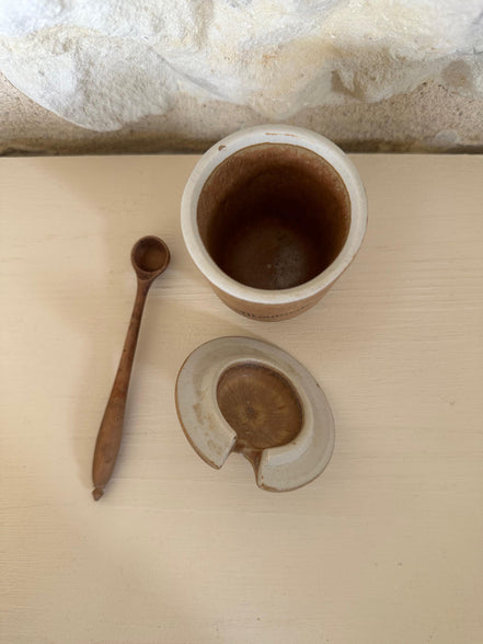 Adorable Wooden Mustard Pot