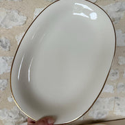 Vintage Villeroy & Boch Biarritz Serving Set: Cream Porcelain, Gold Trim