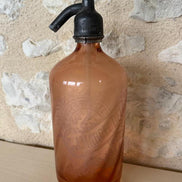 Vintage Pink Glass Soda Siphon - J. Marcel Delage Paris