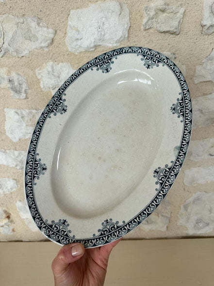 Aged Terre de Fer Oval Serving Dish