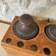 Vintage French Weights with Wooden Case