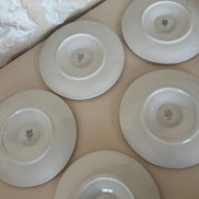 Rare Vintage Set of 5 French White Longchamp Oyster Plates