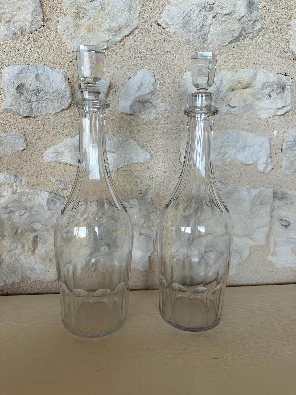 Pair of Crystal Baccarat Wine Carafes