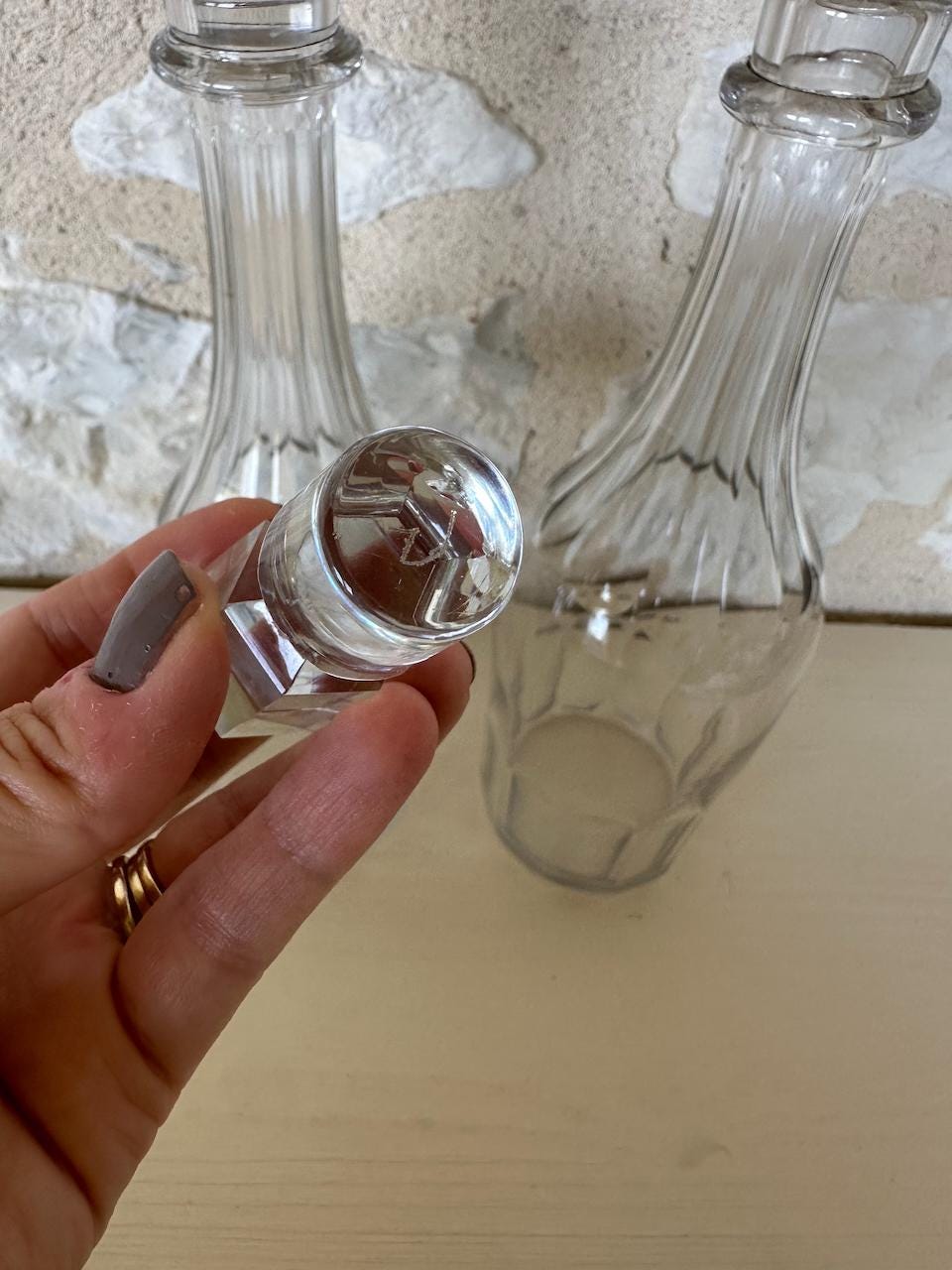 Pair of Crystal Baccarat Wine Carafes