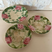 Barbotine Rose Cake Stand & Two Plates