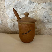 Adorable Wooden Mustard Pot