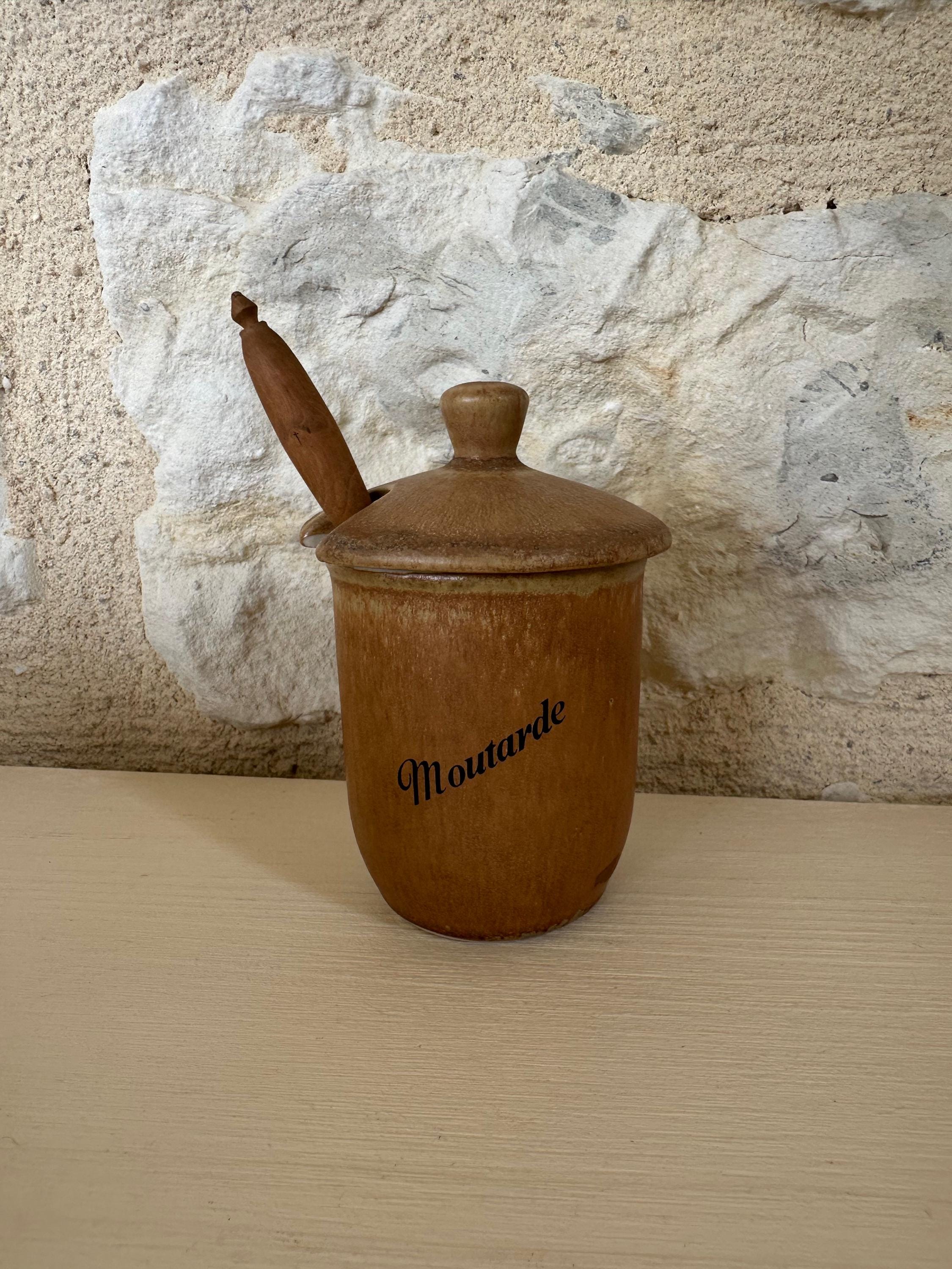 Adorable Wooden Mustard Pot