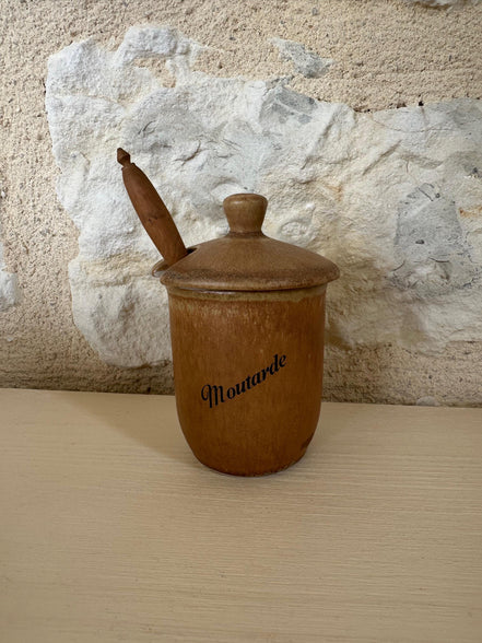 Adorable Wooden Mustard Pot