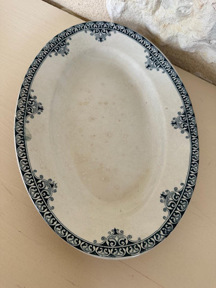 Aged Terre de Fer Oval Serving Dish