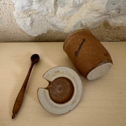 Adorable Wooden Mustard Pot