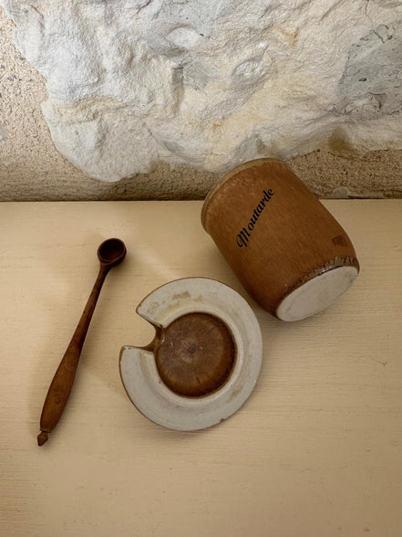 Adorable Wooden Mustard Pot