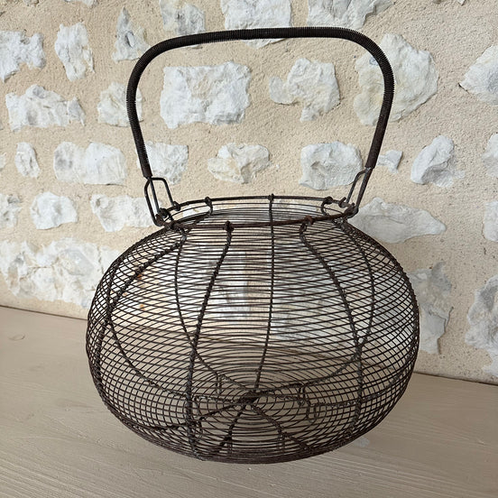Antique French Wire Egg Basket