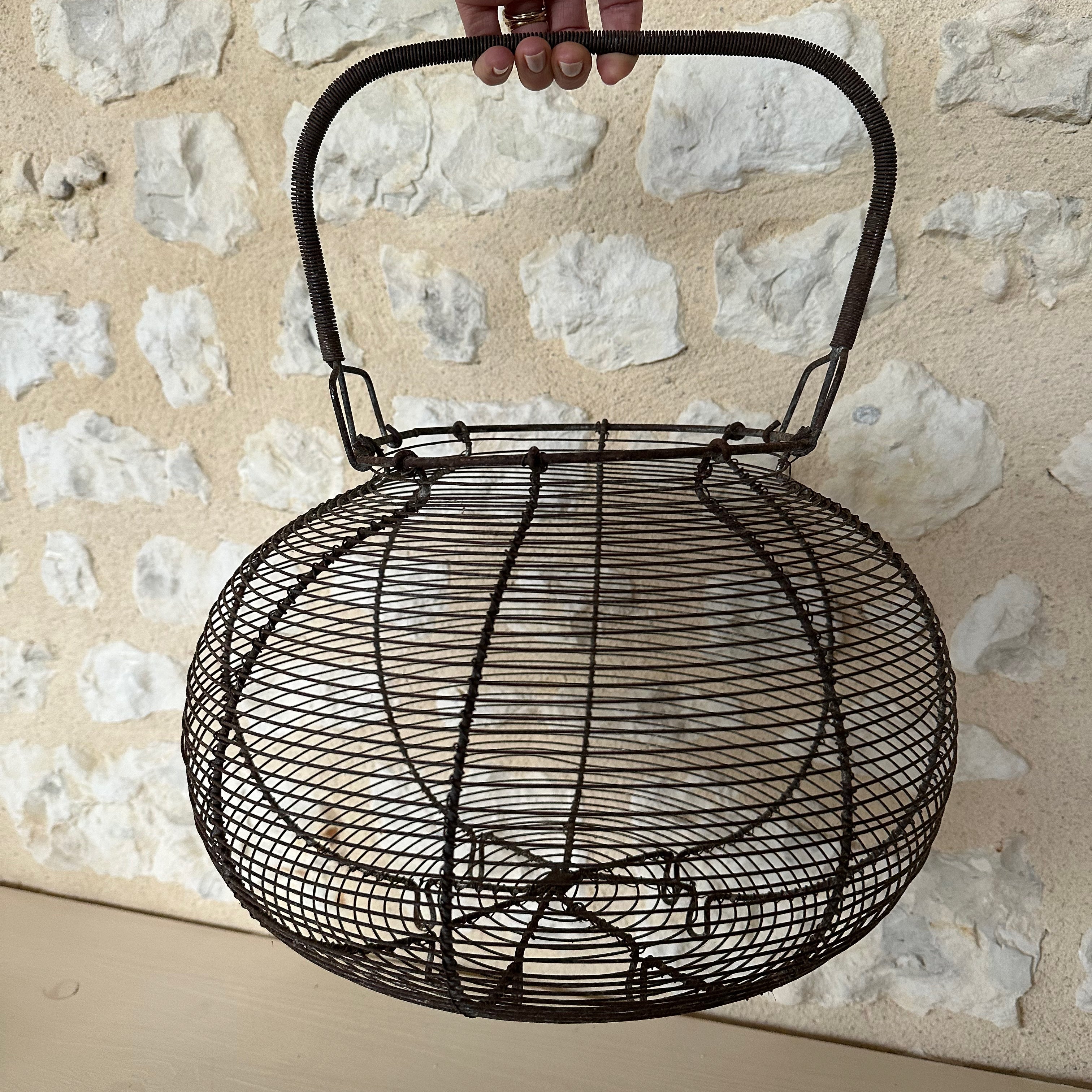 Antique French Wire Egg Basket