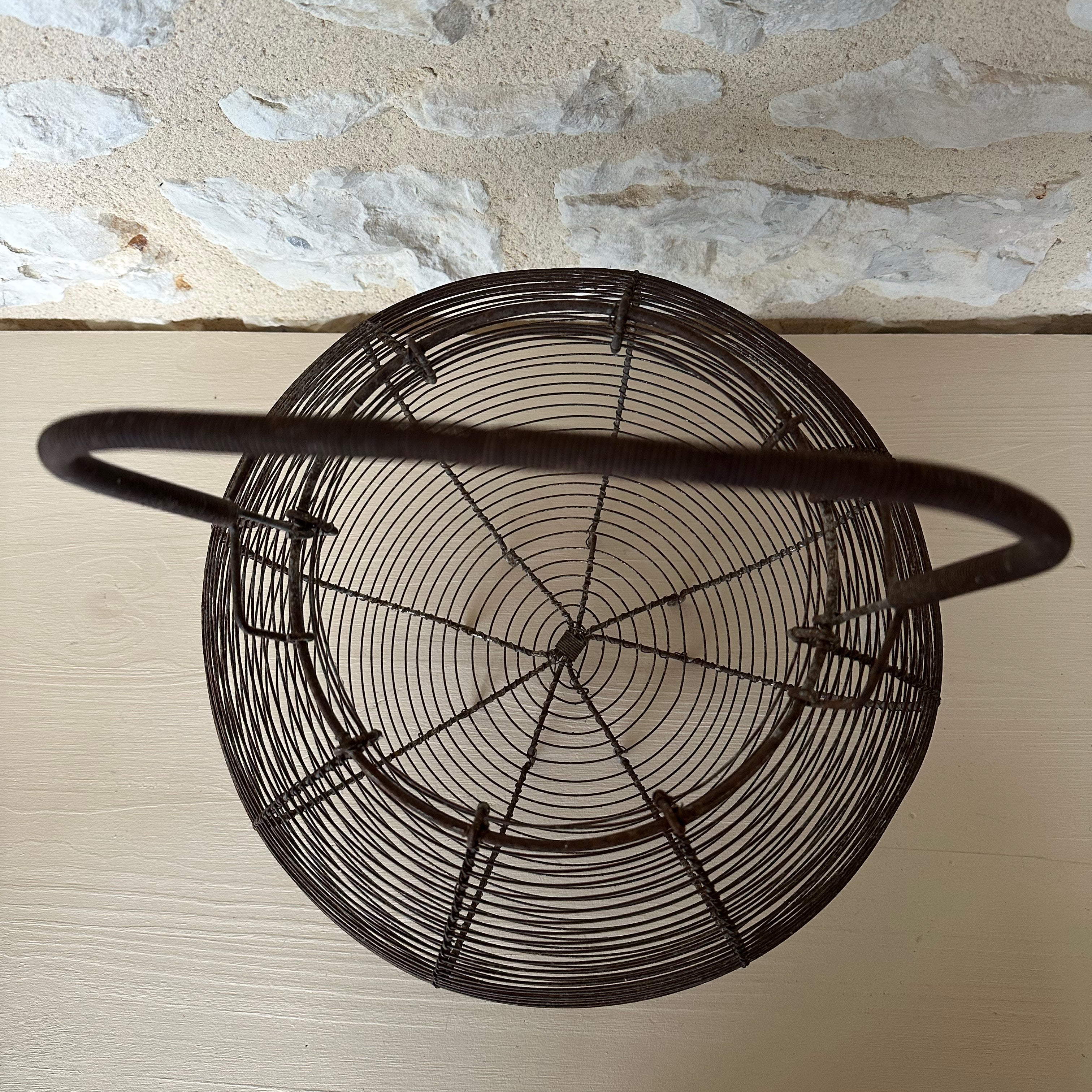 Antique French Wire Egg Basket