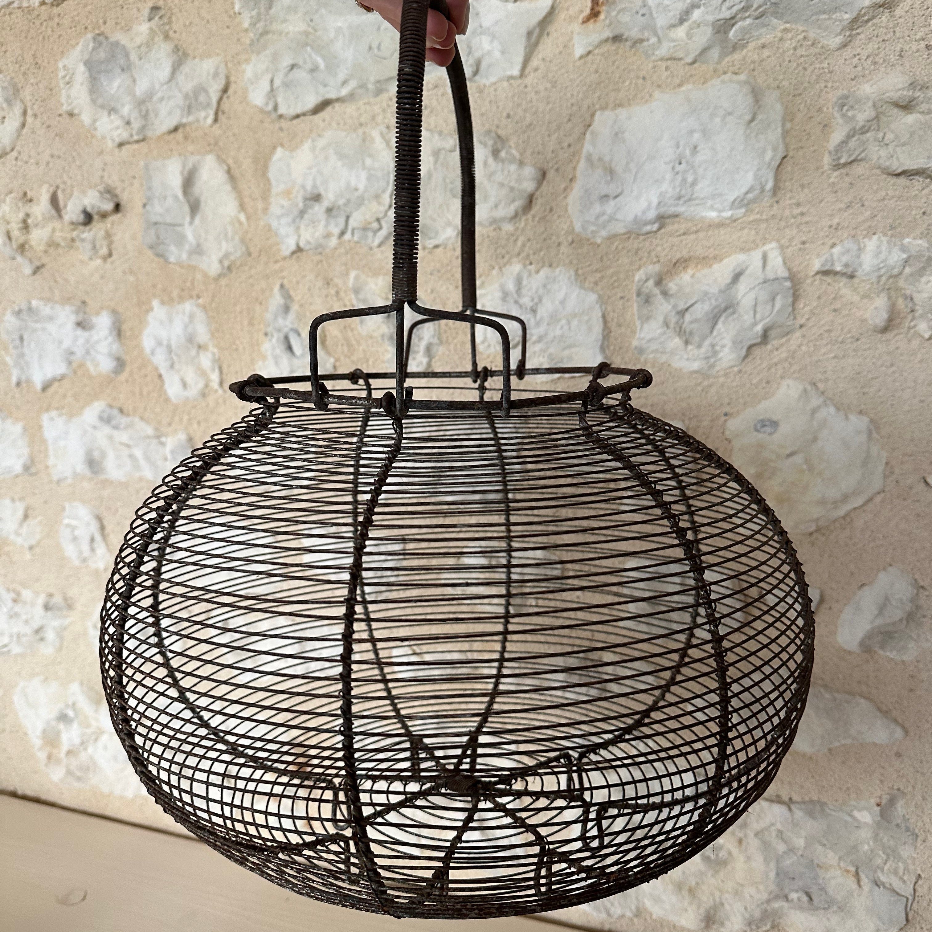 Antique French Wire Egg Basket