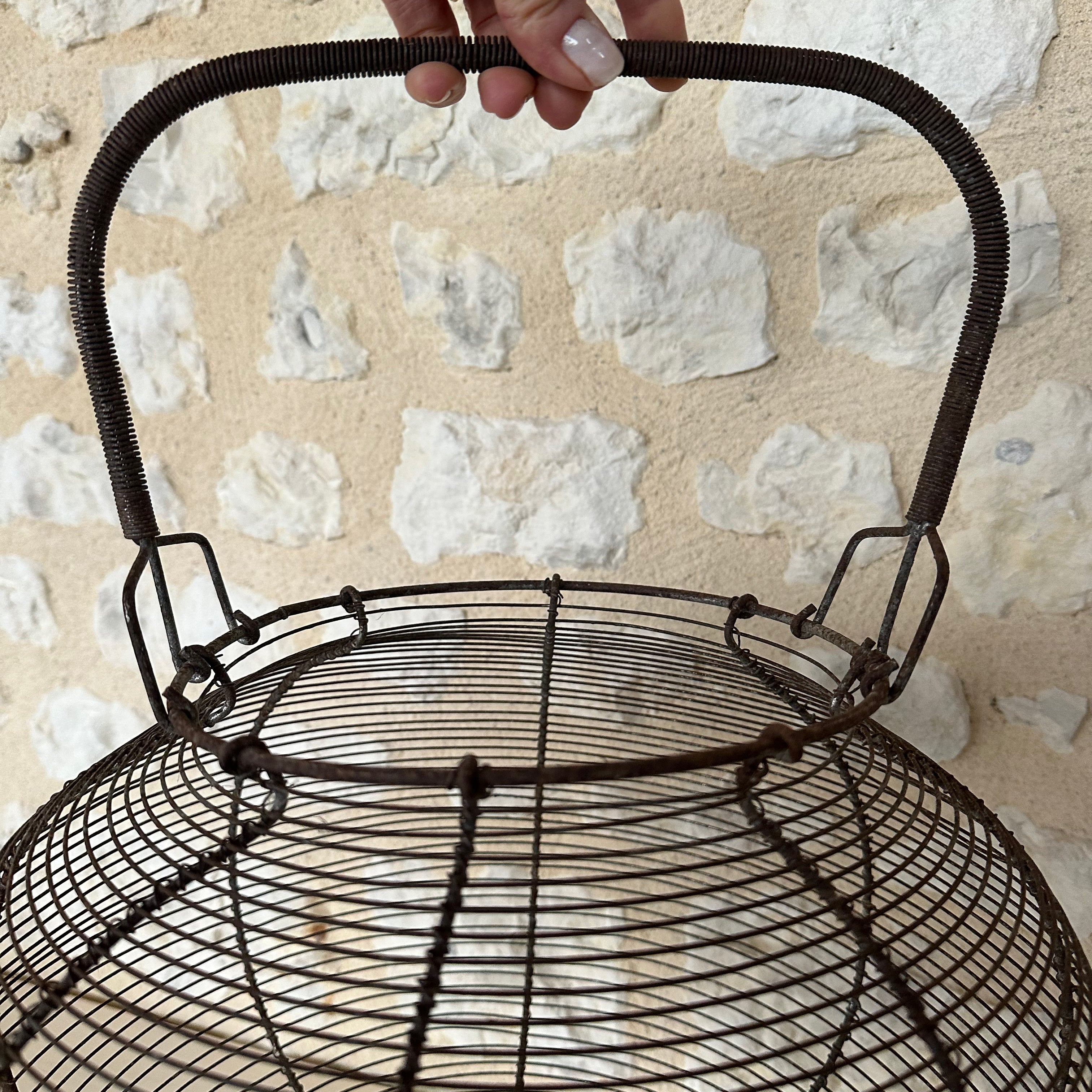 Antique French Wire Egg Basket