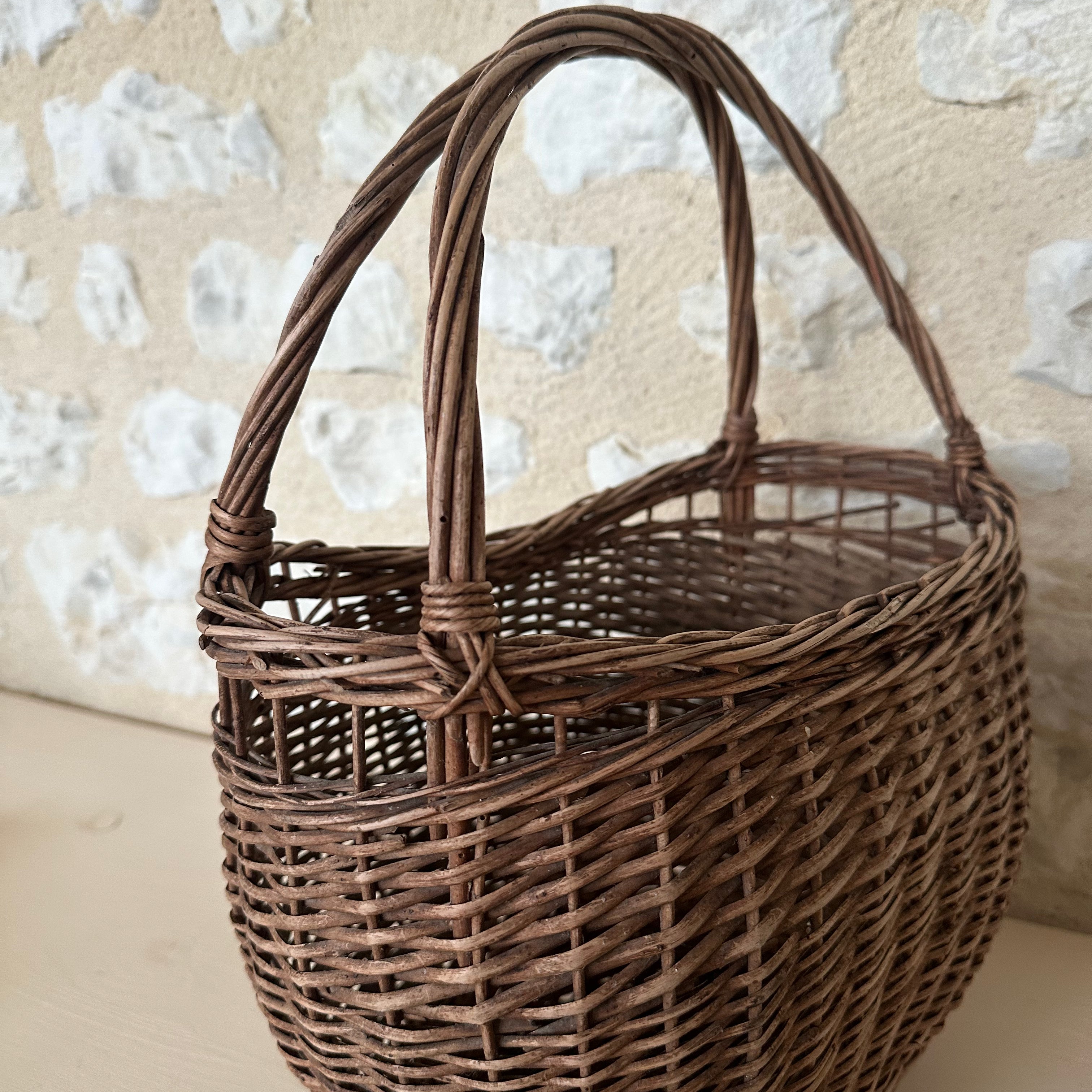 Vintage French Hand Woven Basket
