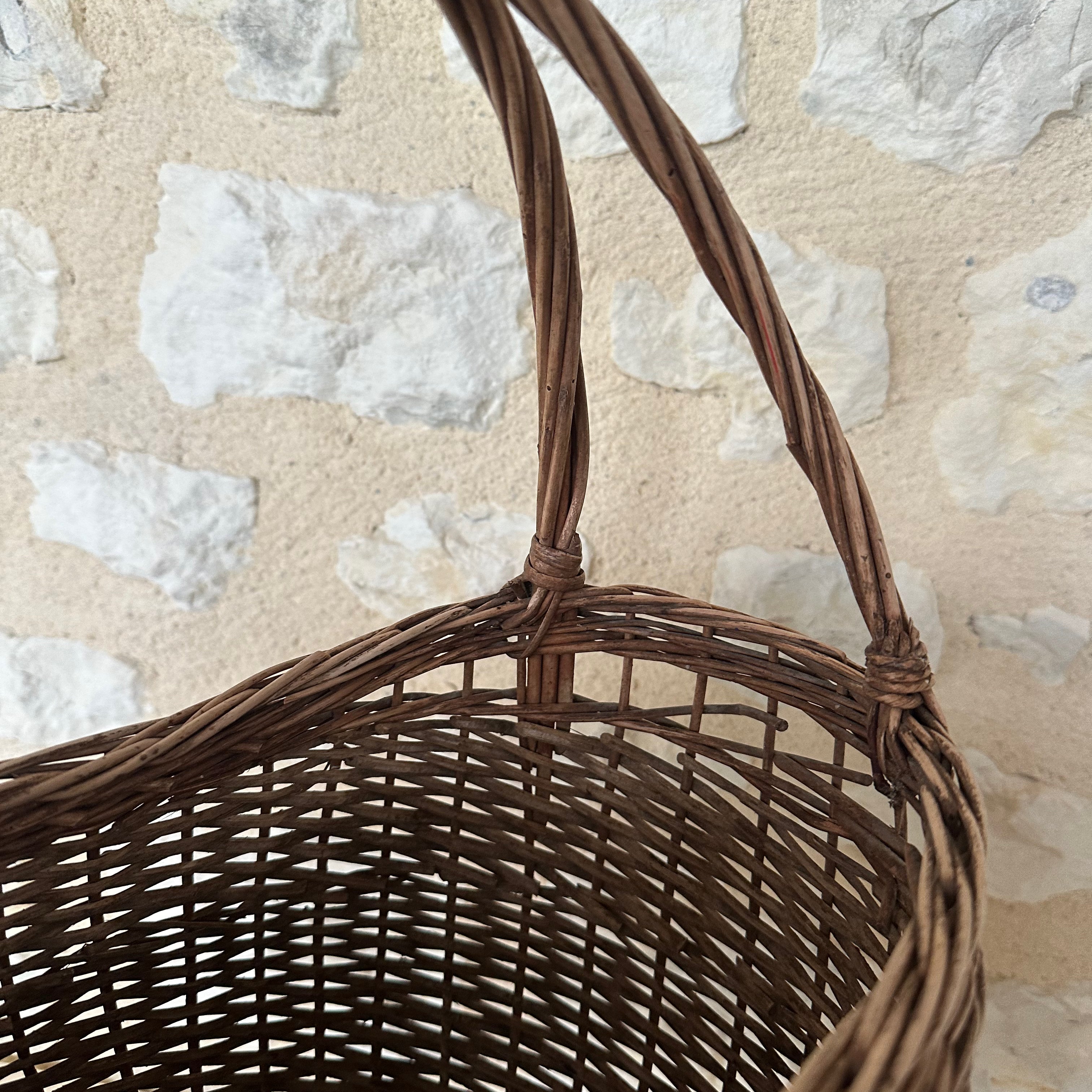 Vintage French Hand Woven Basket
