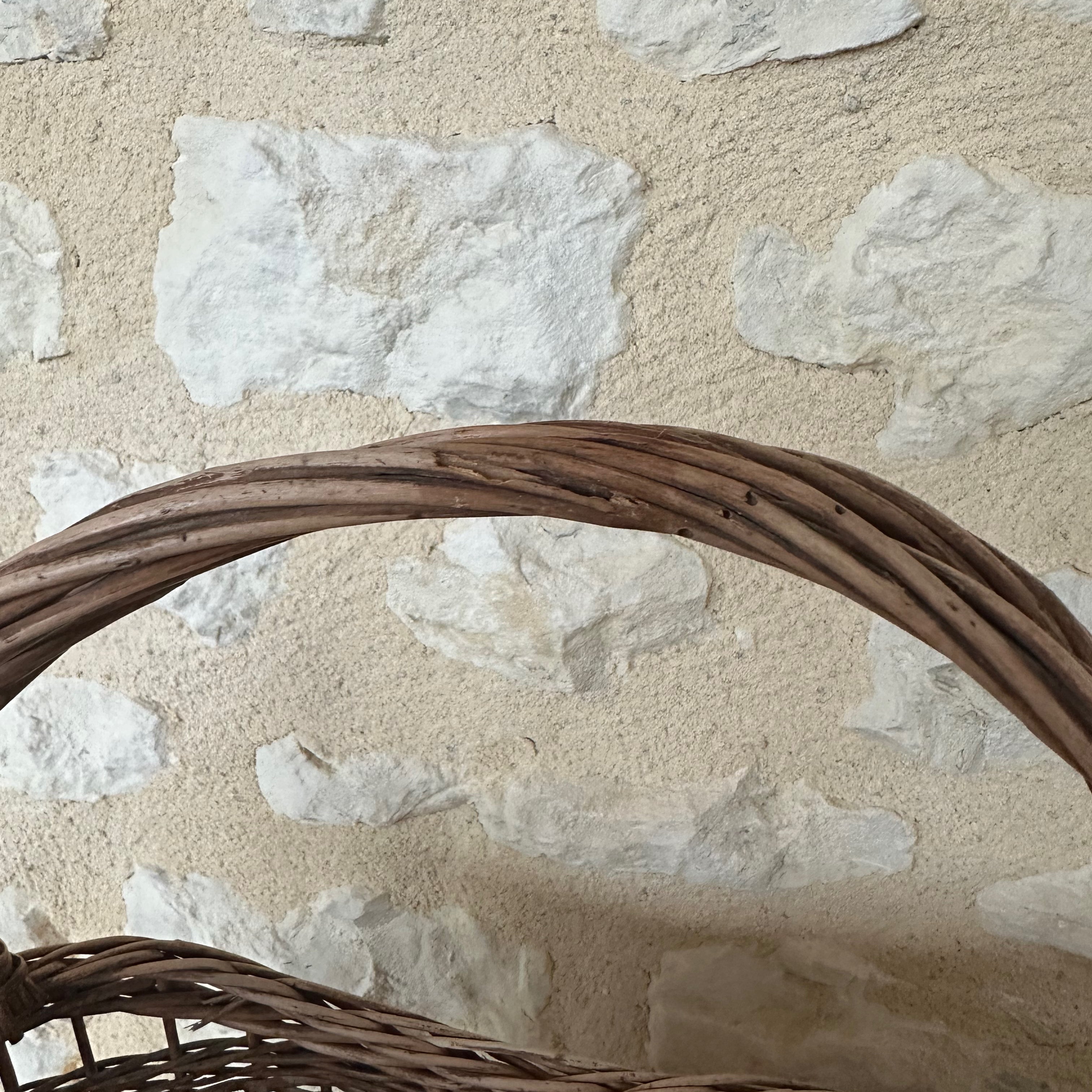 Vintage French Hand Woven Basket