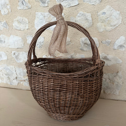 Vintage French Hand Woven Basket