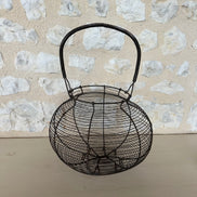 Large Antique French Wire Egg Basket