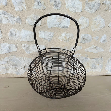 Large Antique French Wire Egg Basket