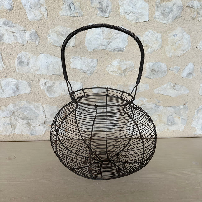 Large Antique French Wire Egg Basket