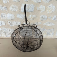Large Antique French Wire Egg Basket
