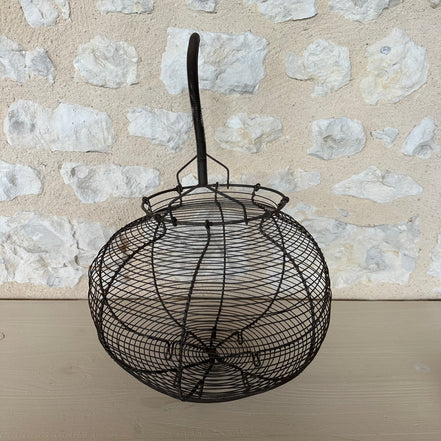 Large Antique French Wire Egg Basket
