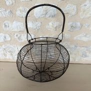 Large Antique French Wire Egg Basket