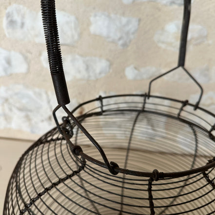 Large Antique French Wire Egg Basket