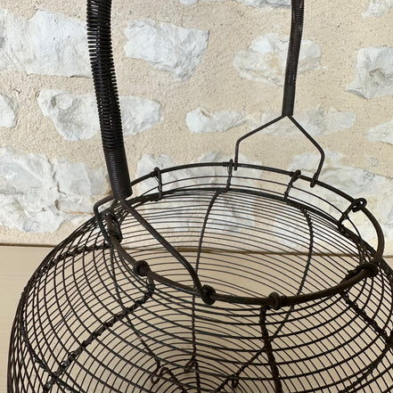 Large Antique French Wire Egg Basket
