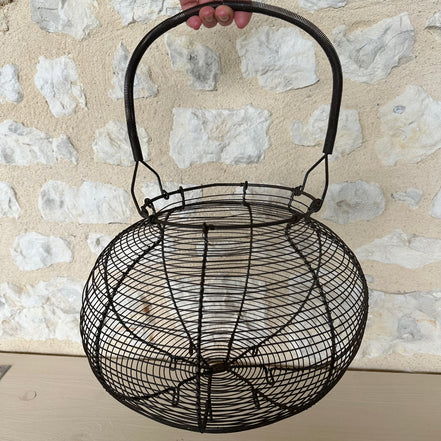 Large Antique French Wire Egg Basket