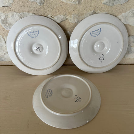 A Set of Three Henriot Quimper Six Piece Oyster Plates