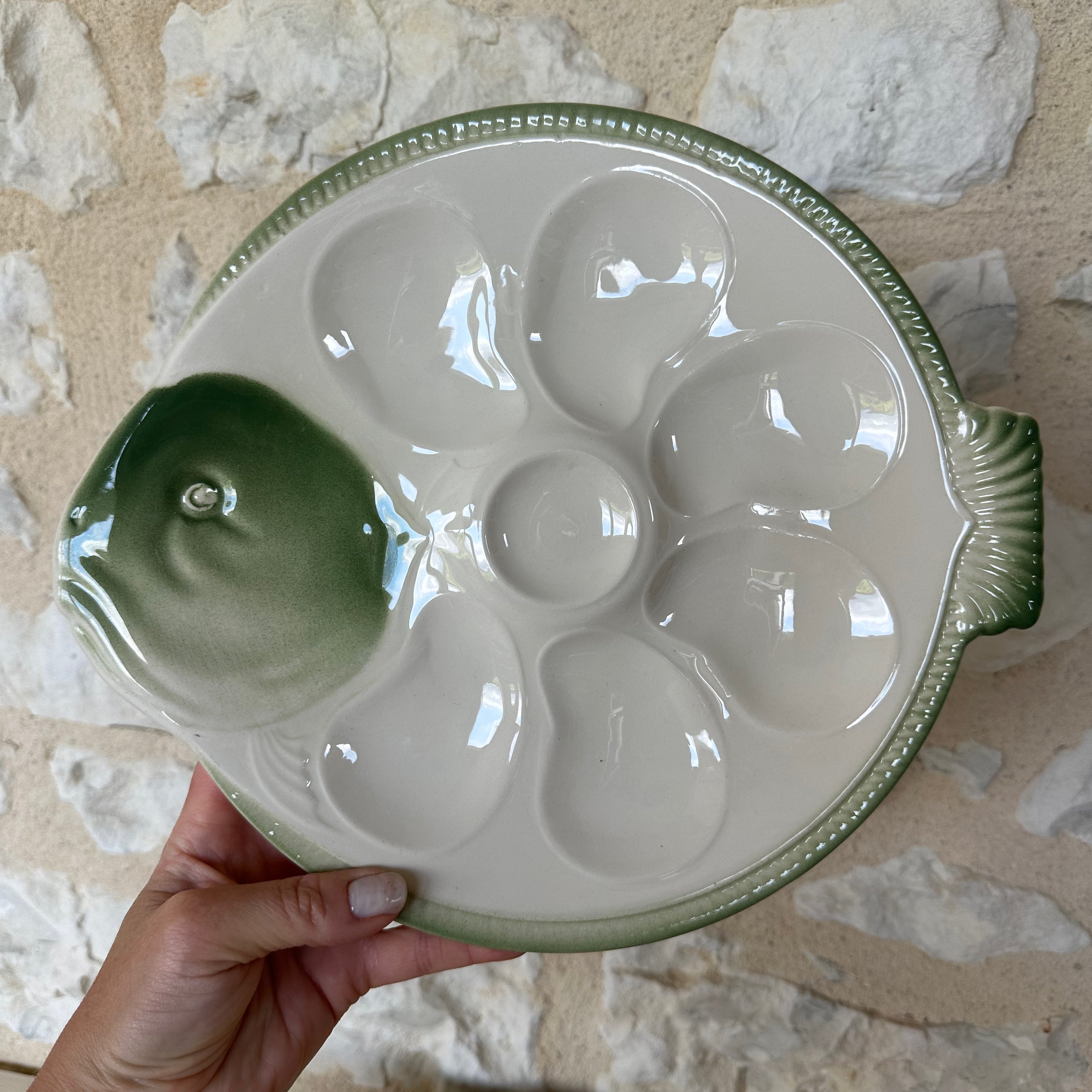 Set of Four Oyster Plates by Longwy France