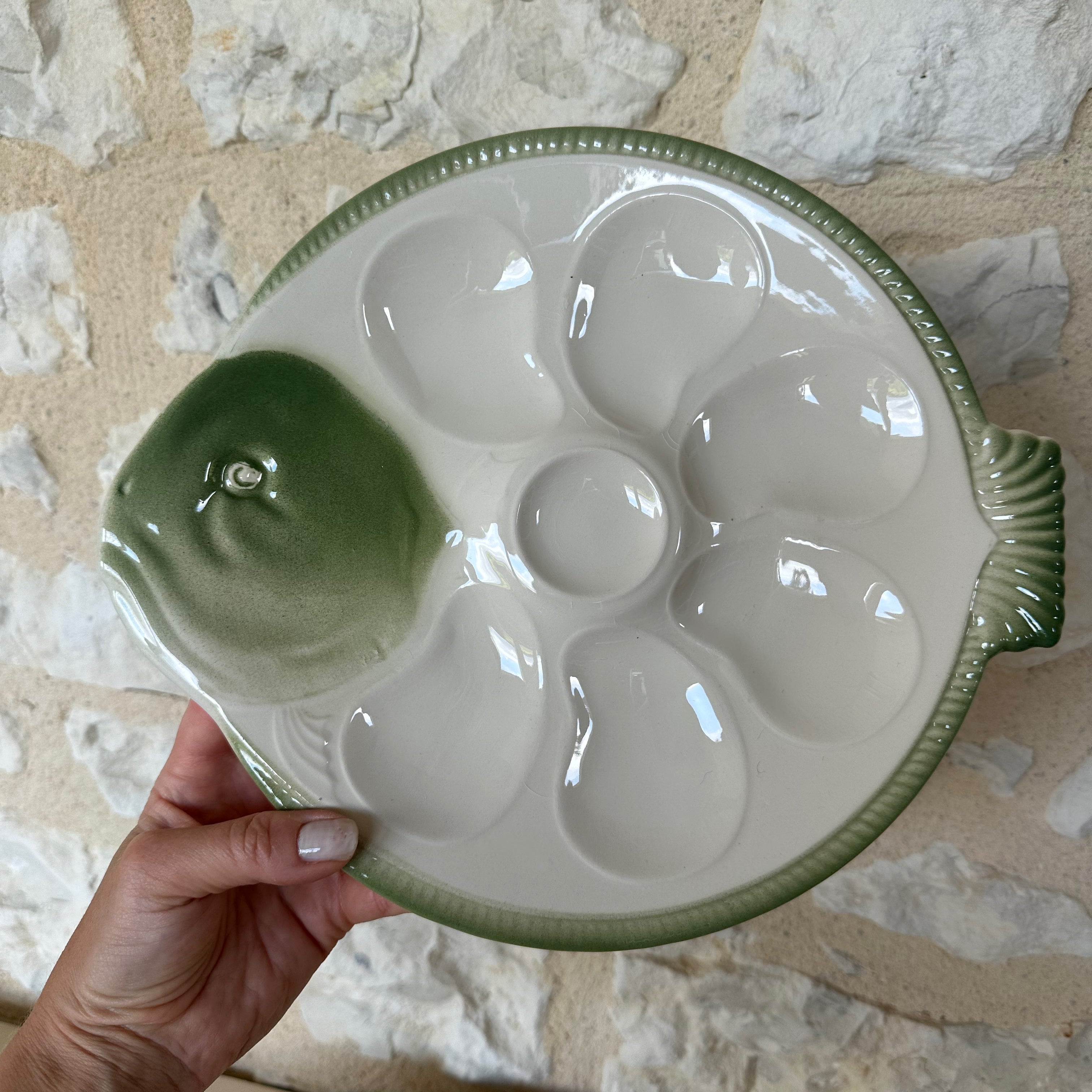 Set of Four Oyster Plates by Longwy France
