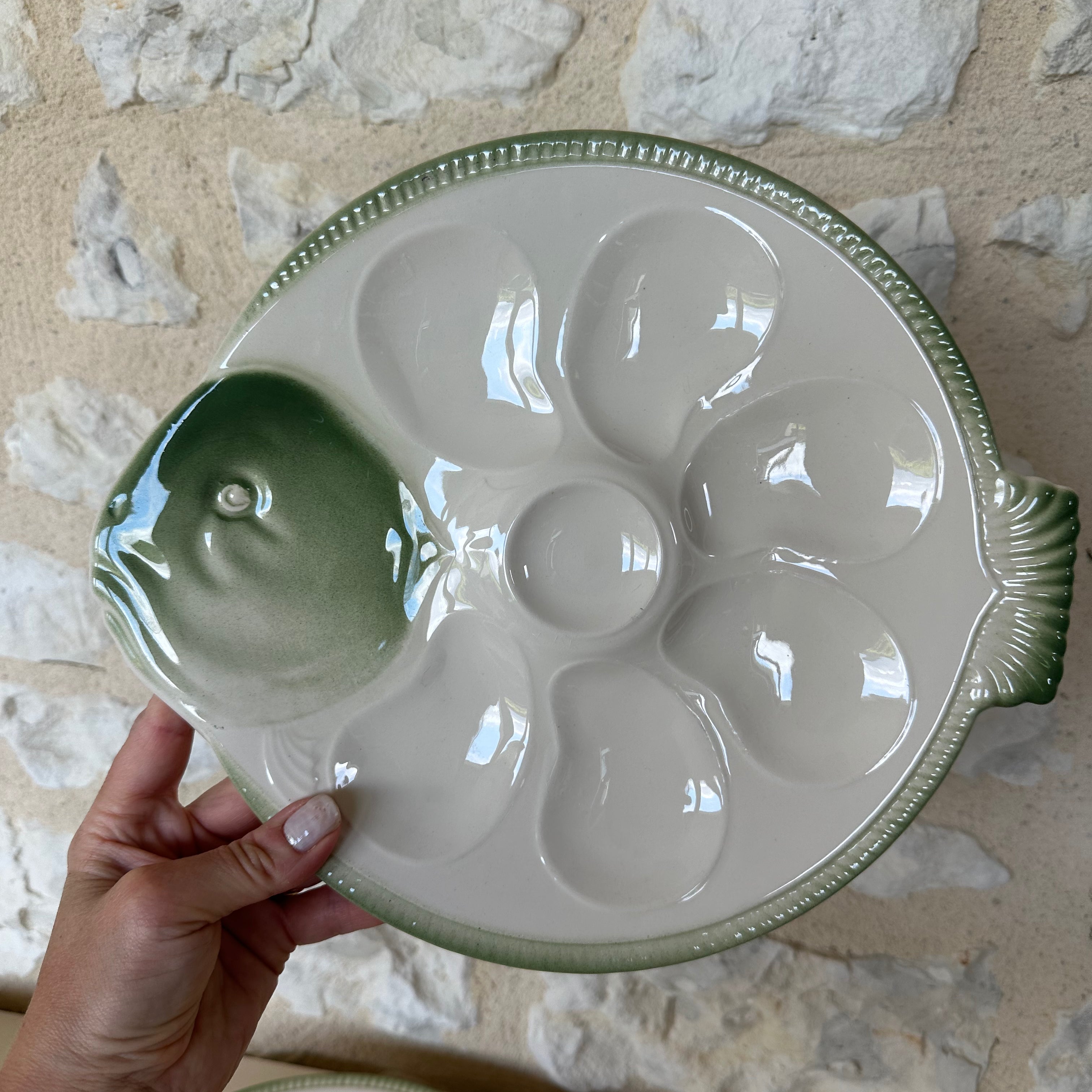 Set of Four Oyster Plates by Longwy France